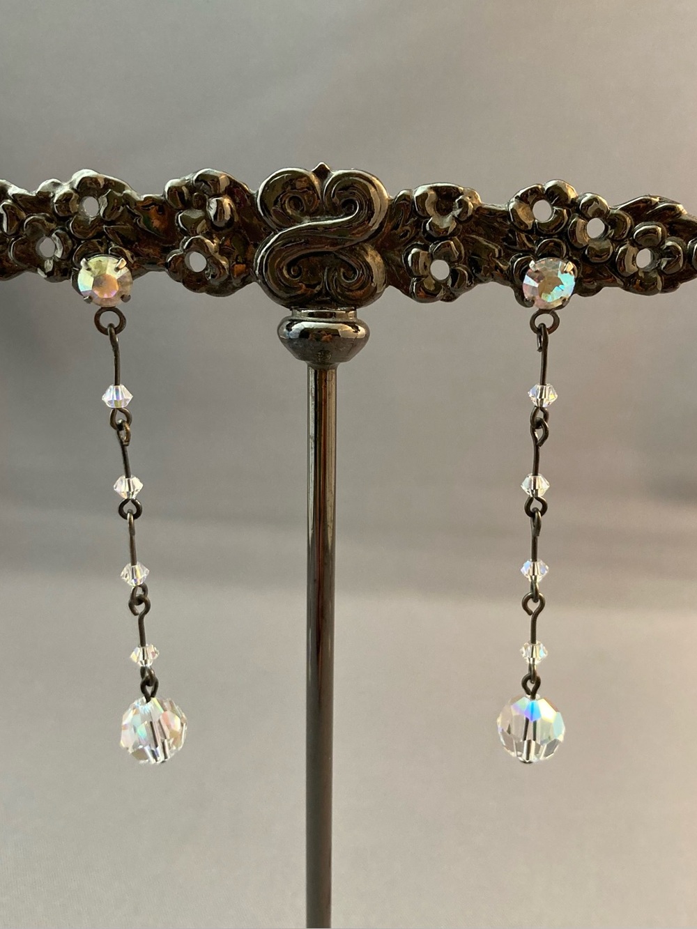 AB Crystal long dangle hanging earrings